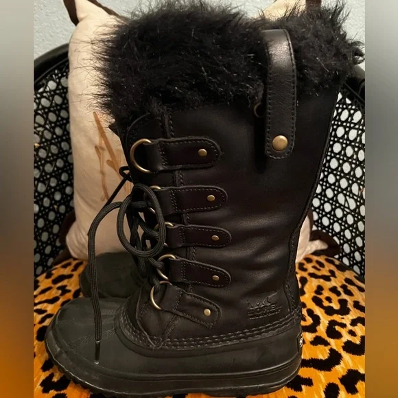 SOREL Joan of Arctic Premium Black Ladies Snow Boots Ski Apres Ski - Picture 3 of 8